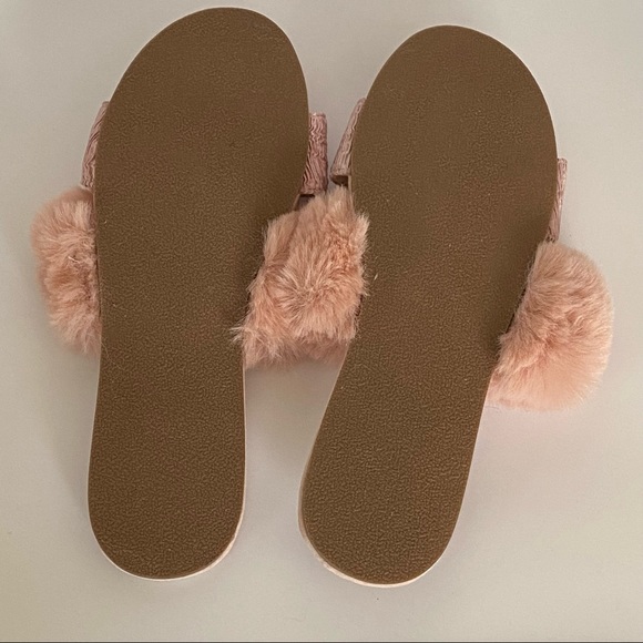 Inc International Concepts Double Band Faux Fur Slide Slippers Size Large - Picture 5 of 8